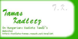 tamas kadletz business card